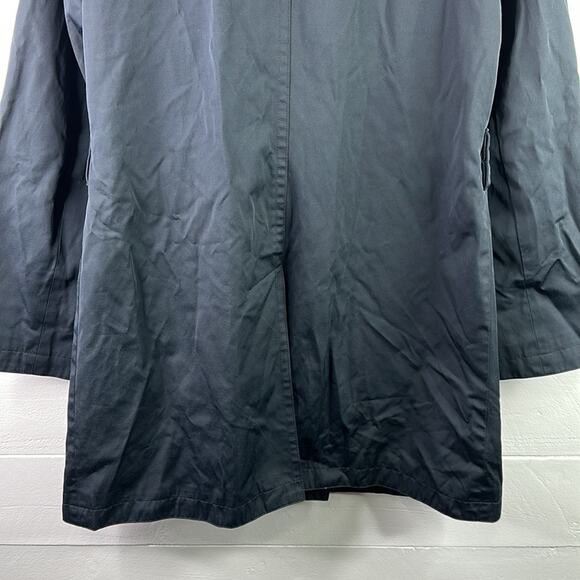 LONDON FOG‎ Black Double Breasted Button Up Trench Coat Jacket Size Small - Picture 4 of 9